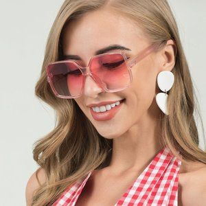 Clear Square Frame Sunglasses